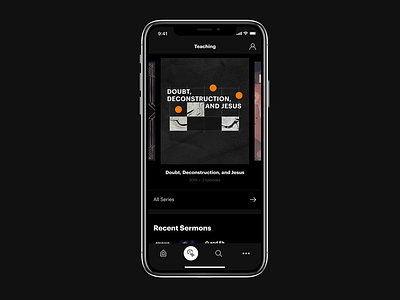 Series & Sermon Browsing animation app design chuch clean dark ui figma graphik graphik font interaction ios minimal sermon series simple smart animate teaching ui ux video