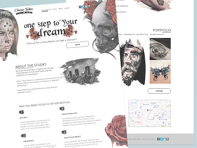 Classic Tatoo studio classic design landingpage tatoo tatoo studio saloon web webdesign