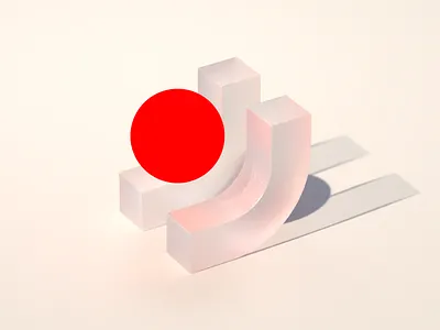 Care 3d bold brand branding design geometric glass illustration red red sphere sphere structure