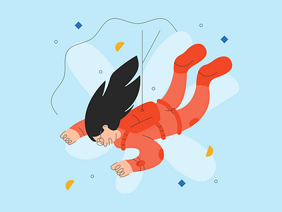 Risk Takers - Illustration character character design color design falling fast fun grain illustration design line risk risk taker simple sky skydive speed texture textured vector vector art