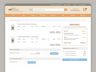 Pet Supply E-commerce Mockup ecommerce web