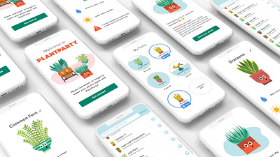 Plant Party App- App Mockup design illustration mobile mobile ui ui