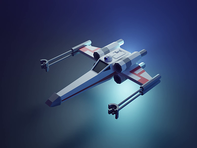 X-Wing Tutorial 3d animation blender illustration isometric loop lowpoly motion render star wars x-wing