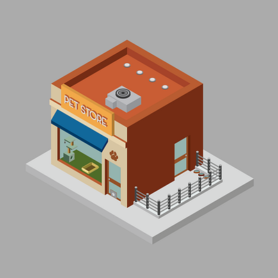 Pet Shop design flat illustration illustrator isometric isometric art isometric illustration pet shop vector