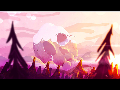 A Mountain concept concept art enviroment game art game dev illustration procreate video game
