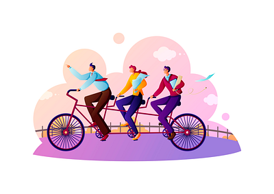 Cowork bicycle cowork illustraion illustrator vector vector illustration