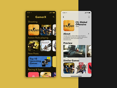 GamerX android design fifa fortnite game games gaming interface studio ui ux web