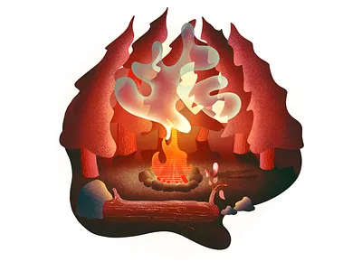 Forest In Red brand brand design branding design designer grain illustration illustrator illustrator art landscape minimal nature natureart procreate salt lake city slc slcdribbble texture