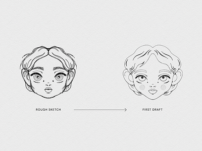 NFT Character design behind the scenes bts character collectible cute design draft drawing girl hand drawing ideation illustration nft portrait sketch sketching studies