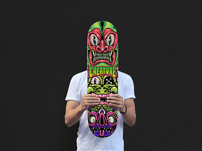 Solid Creatures adobeillustrator artwork creaturefiendfavorite creaturefiends creaturegraphicfreakout creatureskateboards design drawing illustration monster ricofopifopi skateboard skatedesign tshirtdesign vector