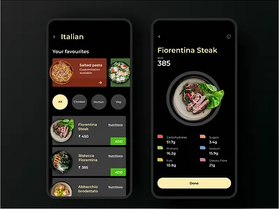 Food ordering app dailyui design mobile mobile ui mobileui typography ui uiux ux ux ui
