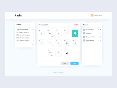 Ratha Pointing card columns design poker ui ux web