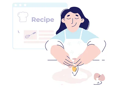 Online Cooking character cooking flat graphic illustraion minimalist vector woman