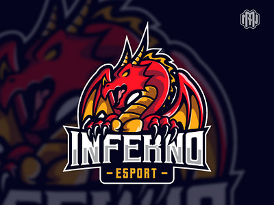 Inferno Esport design dragon esport esport logo graphic illustration inferno logo mascot logo red sport logo