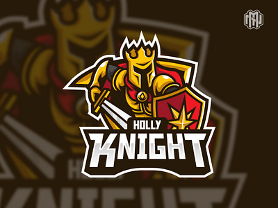 Holly Knight design esport esport logo graphic illustration knight logo mascot logo orange sport logo sword yellow