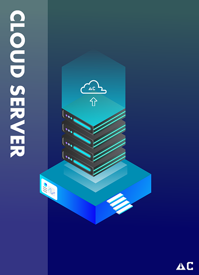 CLOUD SERVER 2020 bluish illustration inkscape poster vector