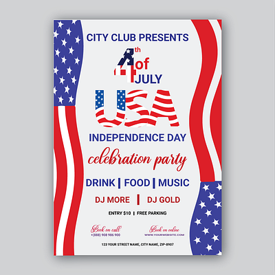 Usa independence day flyer attractive banner business festival flyer design logo design modern national template usa flag usa independenceday