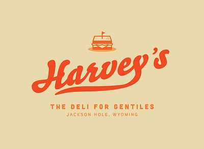 Harvey's branding deli jackson hole logo sandwich