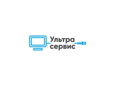 Computer repair and service logo blue branding cable computer cyrillic dark design flat illustration logo logo design logodesign logotype logotype design logotypedesign minimalist logo minimalistic repair typography vector