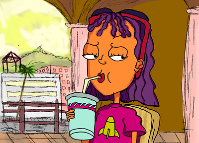 reggie rocket girl illustration nickelodeon