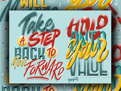 "Step Back" Digital Lettering Art brush lettering calligraphy design digital art digital lettering goodtype hand lettering illustrator art lettering quotes typography