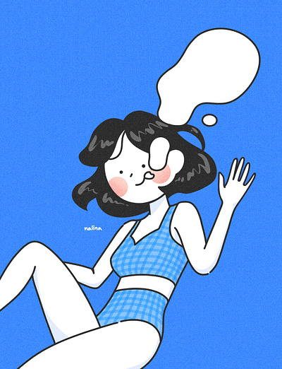 Swimming illustration retro retro illustration