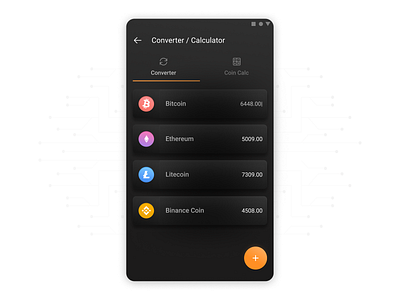 Crypto Calculator android app app app design black blockchain calculator color crypto dark mode design etherium icon neomorphism ui uiux vector