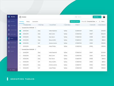 Grouping Table accounting accounts bookkeeping books complex finance grouping invoice ledger material ui table tables