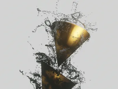 It's Alive abstract animation blender3d branding design floating gold gravity modeling render