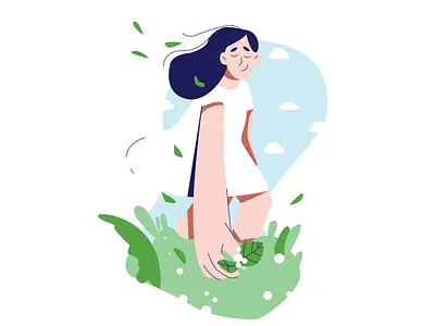 Simple Joy 🍃 character design flat girl illustration minimalist vector