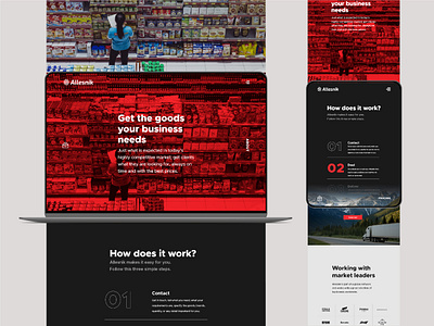 Allesnik web design responsive design shipment single page transportation ui ux web design worldwide