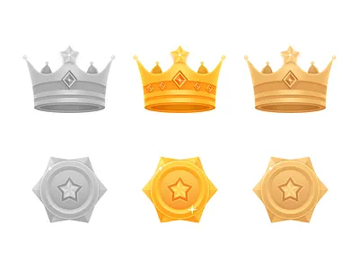 Award copper crown gold icon icons illustration silver