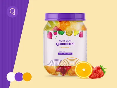 Nutri Bear Gummies | Packaging Design branding branding and identity emblem illustration minimal packaging packagingdesign photoshop typography vitamin