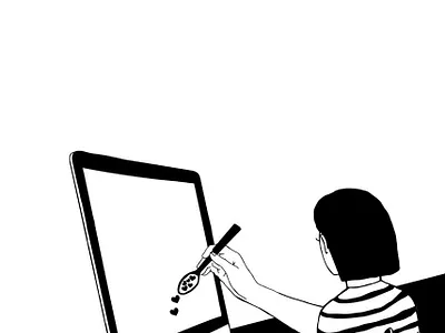 Feedback blackandwhite concept design digital digital art digital illustration digitalart feedback girl graphic illustration illustration art illustrations illustrator typography ui