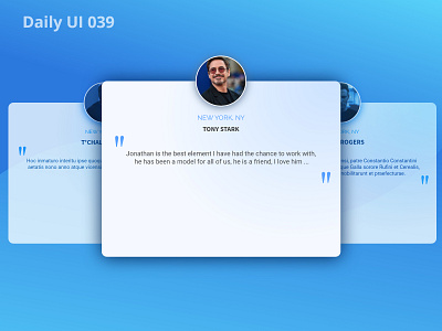 Daily UI 039 adobe xd app design dailyui design dribbbler marvel testimonial ui