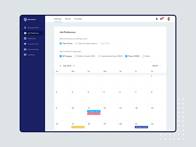 Applocum- Job Preference doctor webapp doctor webapp find job job preference job preference medical portal ui ux visual design webapp website design