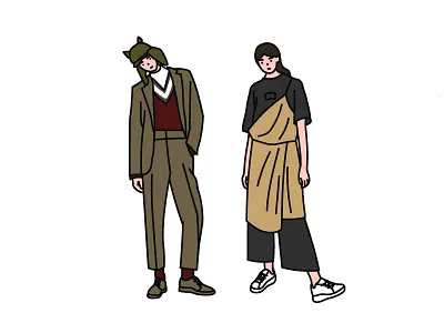 穿搭插画 插图