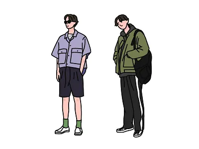 穿搭插画 插图