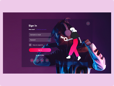 Web Sign in Dashboard adobe adobe illustrator adobexd design landerpage musicapp musicplayer sign in signup ui ux vector webdesign