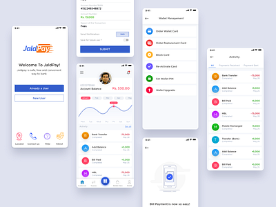 jaldpay UI app app design appdesign billpayment creative design designing mobile app design mobile ui money app moneytransfer ui uiux ux wallet wallet ui walletapp