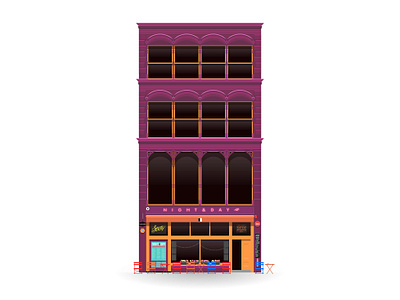 Night & Day Cafe architecture bar building illustration club drawing illustration illustrator manchester music music venue neon neon sign night and day nightlife northern quarter poster vector