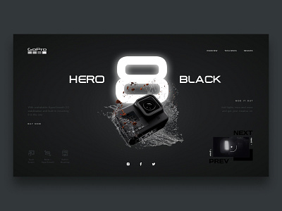 GoPro Hero Concept concept design gopro hero minimalist ui web web design