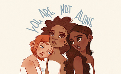 You are Not alone character character design digital art digital drawing digital illustration drawing girl illustration painting procreate