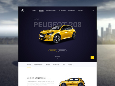 Peugeot 208 Concept (Practice Shot) car concept concept design peugeot ui ux web webdesign website yellow