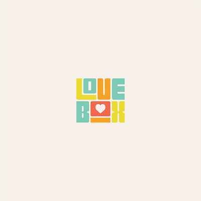 LoveBox - Fun Logo Wordmark for Candy Arrangement Gift Boxes clean colorful fun logo design logotype minimal playful vector