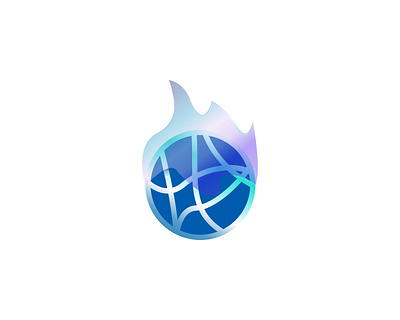 Blue Fire Ball abstract ball basketball blue design exploration fire flame gradient gradients logo soccer sport