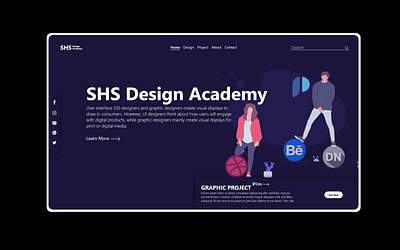 SHS Design Academy WEb UI adobexd animation branding design illustration ui uiux ux web website