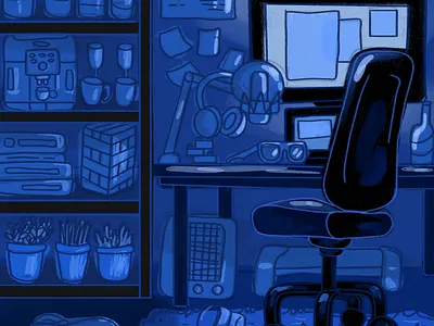 Bedroom design digitalart illustration