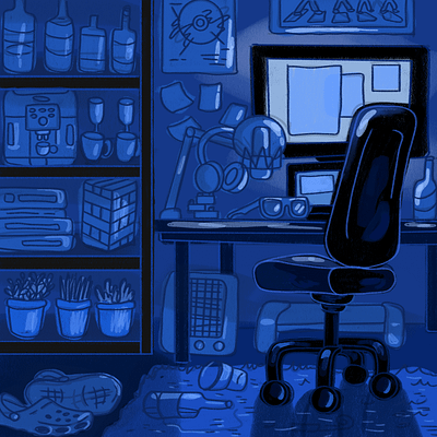 Bedroom design digitalart illustration