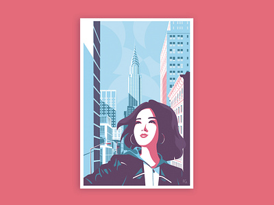 MILA artwork asian girl book book cover character characterdesign chrysler chrysler building design digital illustration digitalart illustration illustrator newyork pop art